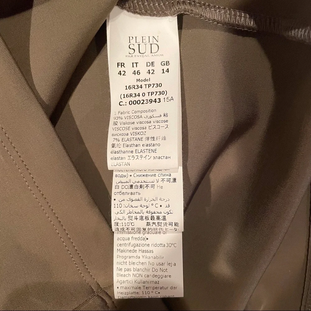 Plain Sud olive green sexy bodycon midi dress, Medium, NWOT - Picture 5 of 8